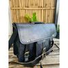 Genuine Vintage Black Leather Messenger Bag Shoulder Laptop  ( Gift For Girlfriend BAG Size  - 9 X 7 X 3 In )