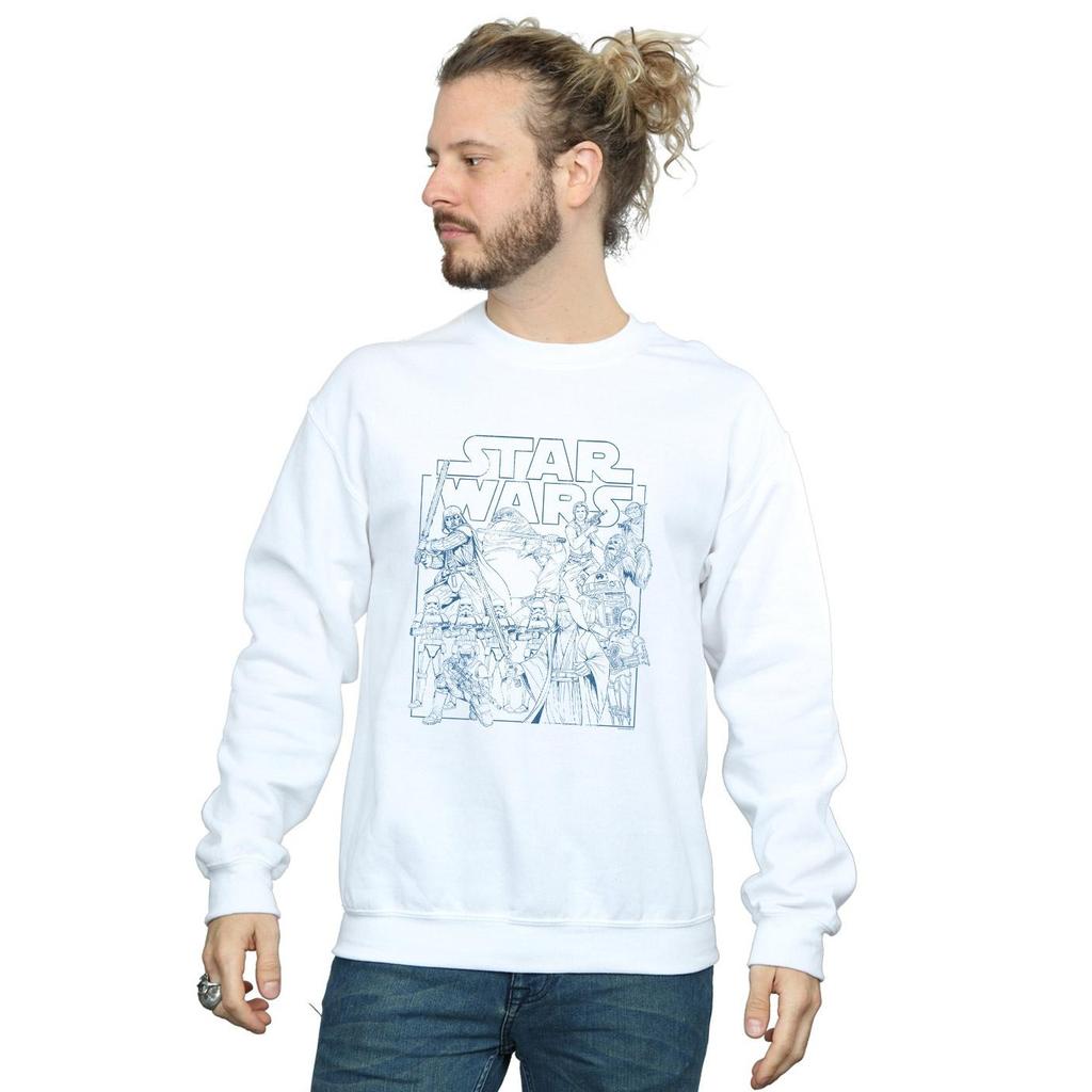 Star Wars Mens Outlined Sketch Sweatshirt
