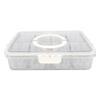 Divided Serving Tray 8 Compartment Transparent Airtight PP PET with Handle Snack Platter for Travel