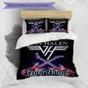3pcs Custom Name Van Halen Tribute Printed Bedding Set Duvet Cover Closure Includes 1 Duvet Cover & 2 Pillowcases, Soft and Comfortable for All Season