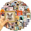 50 Мультяшных Ретро Наклеек Кошки Дудл Декоративные Наклейки для Ipad Чемодана Блокнота Сделай сам Водонепроницаемые