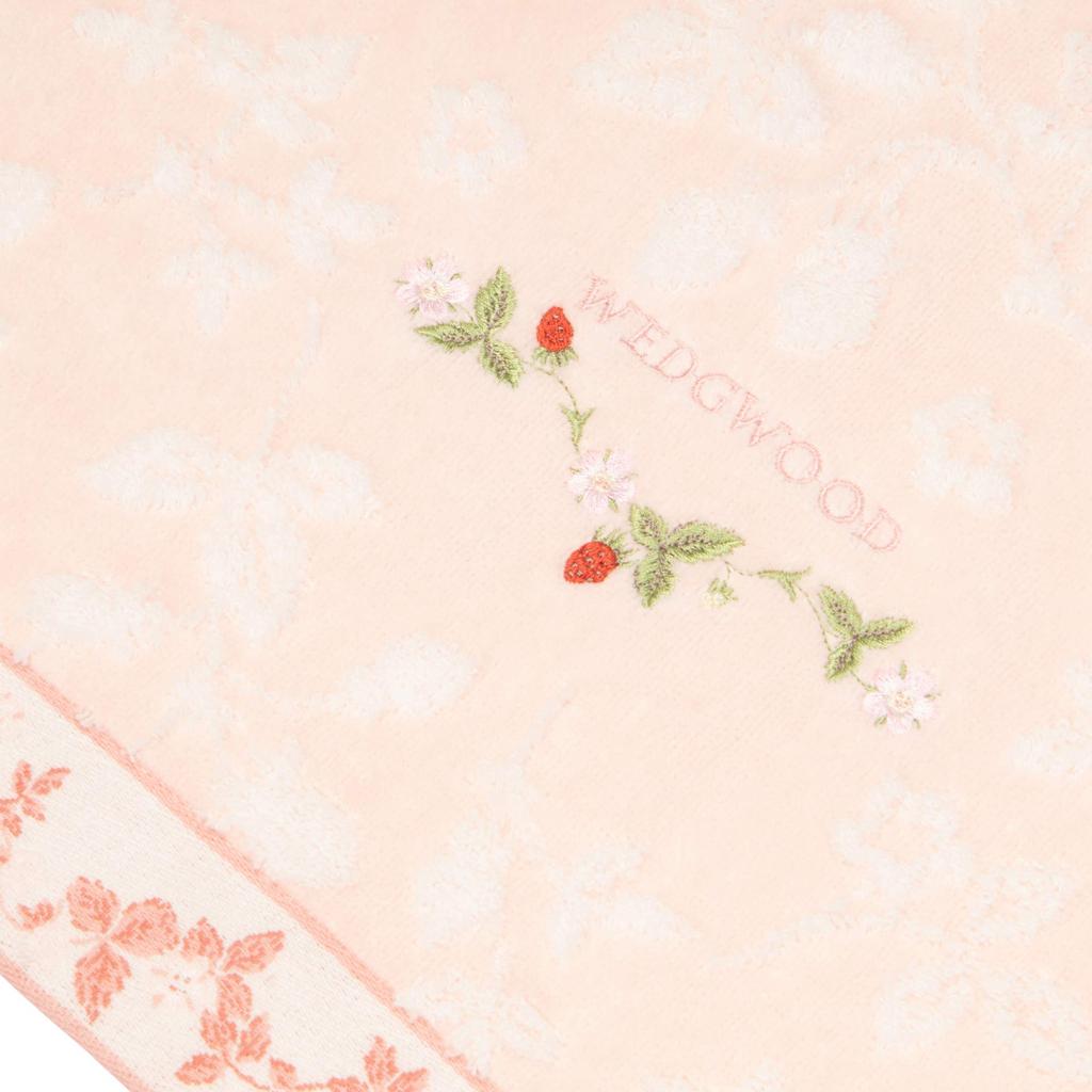 Nishikawa Bath Wedgwood Wild Strawberry Smooth Soft TT11304606P Towel, 100% Cotton, Strawberry, Design, Shirring, Pink,