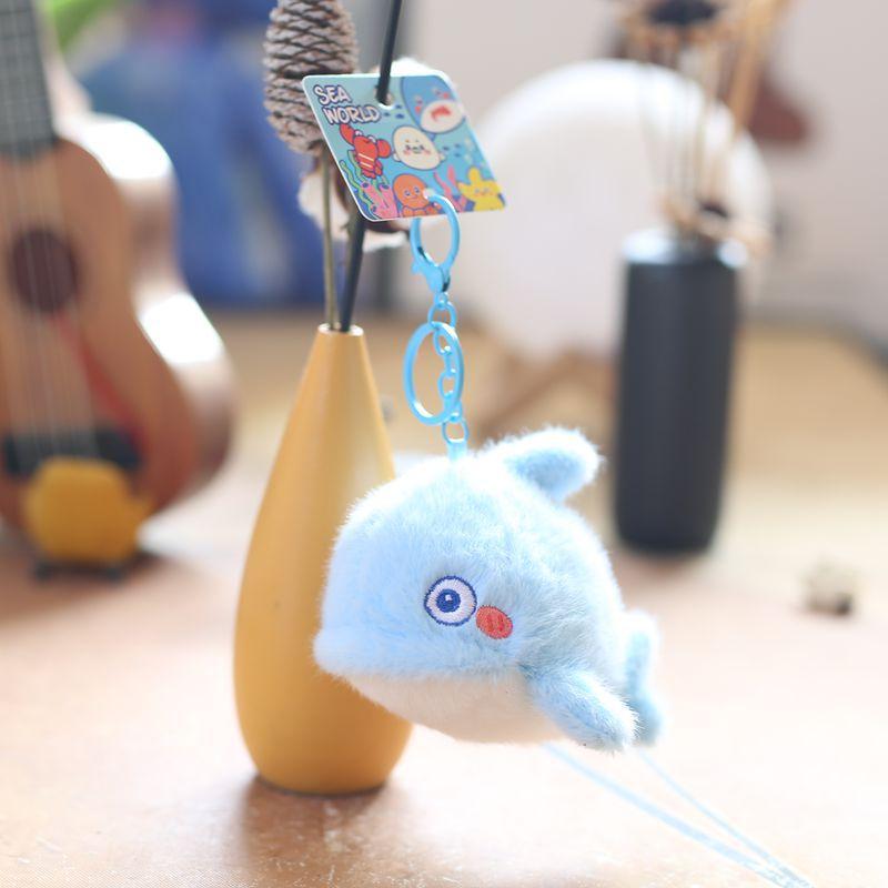Cute Cute Marine Animal Jellyfish Pendant Plush Toy Doll Crab Lobster Keychain Bag Hanging Decoration