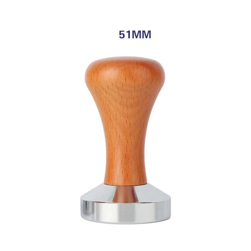 49/51/53/58 мм молоток для прессования порошка из цельной древесины, молоток из нержавеющей стали, твердый пресс для порошка с плоским дном, наполнитель для кофейного порошка
