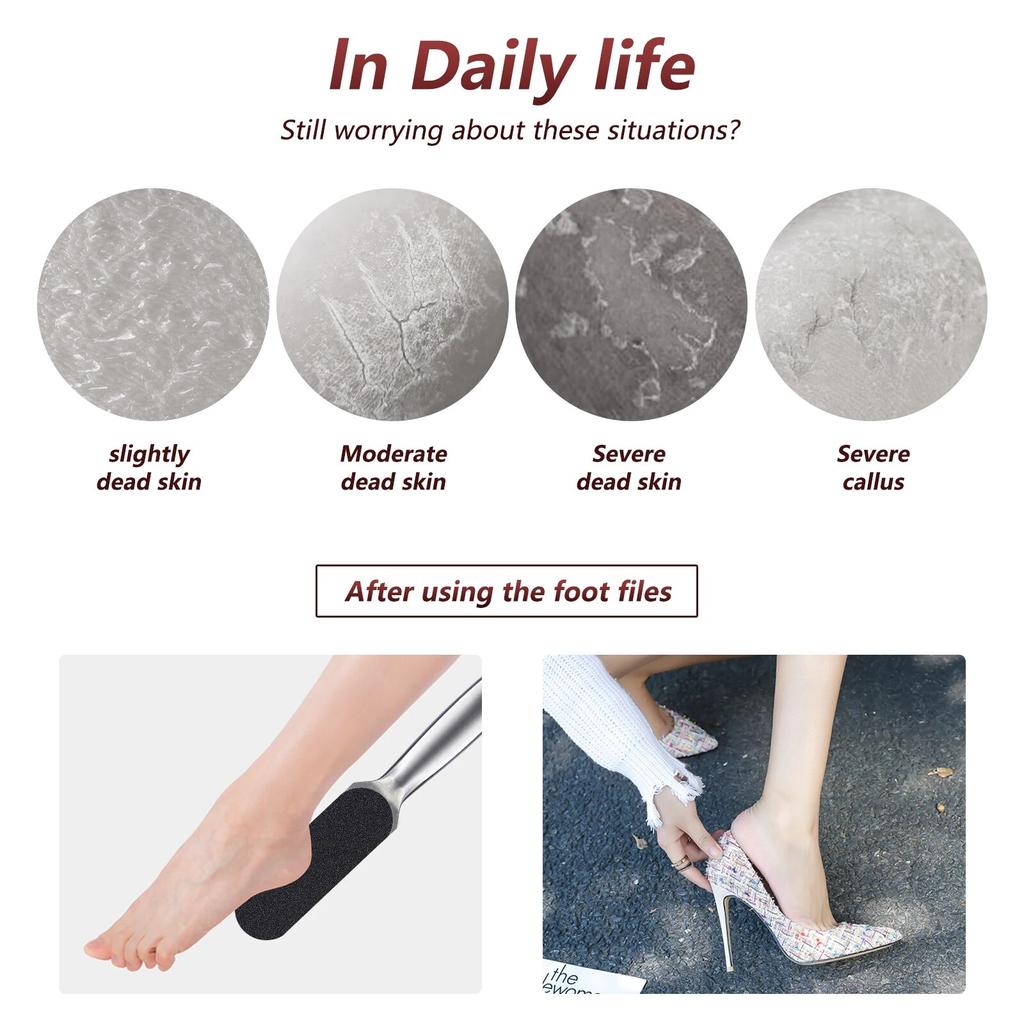1PCS Foot Rasp With 10Pcs Sanding Paper Feet Care For Hard Dead Skin Callus Remover Pedicure File Replacement