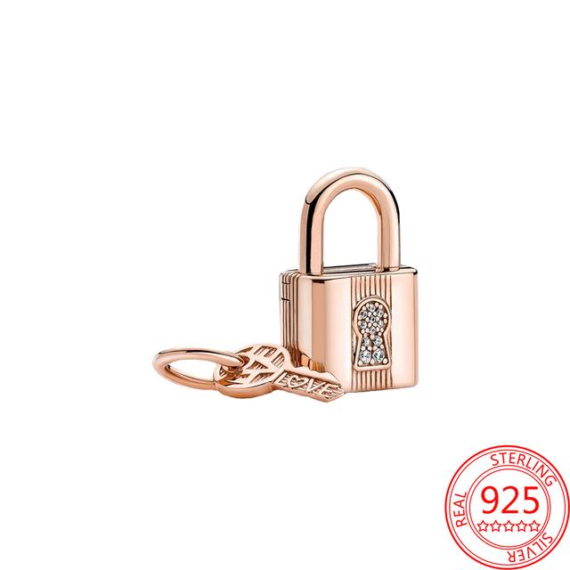 Новые подвески-замки и ключи из стерлингового серебра 925 пробы, подходят для браслета 925 пробы, для женщин, изящные ювелирные изделия своими руками, подарок