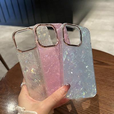 Чехол для мобильного телефона IPhone17 с узором ракушки из блестящей пудры, Apple 16promax, высококлассный противоударный чехол с большим отверстием