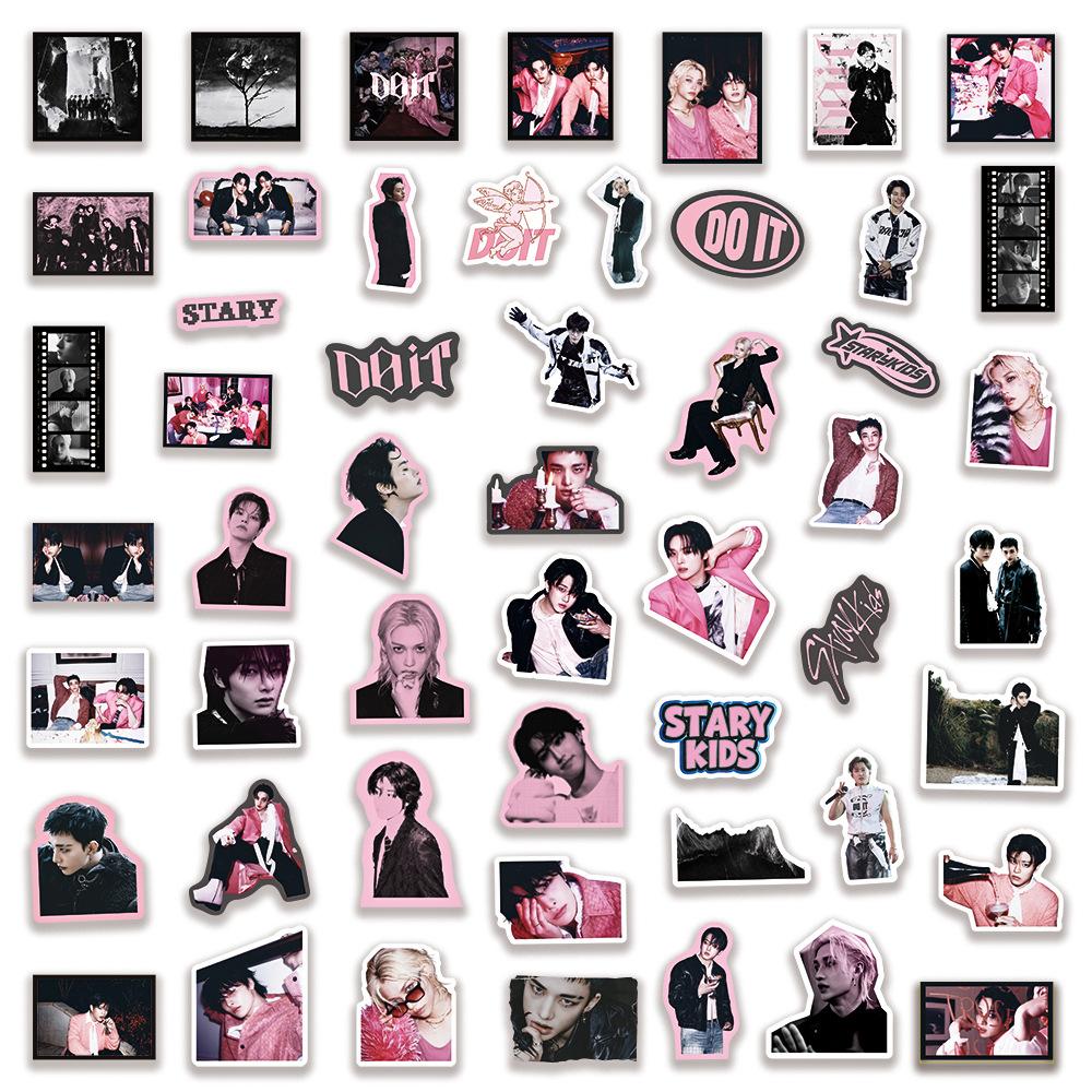 New 50pcs Stray Kidd Skzoo Pop Music Group Stray Kidd Do It New Album Ipad Water Cup Graffiti Decorative Sticker Gift Spot