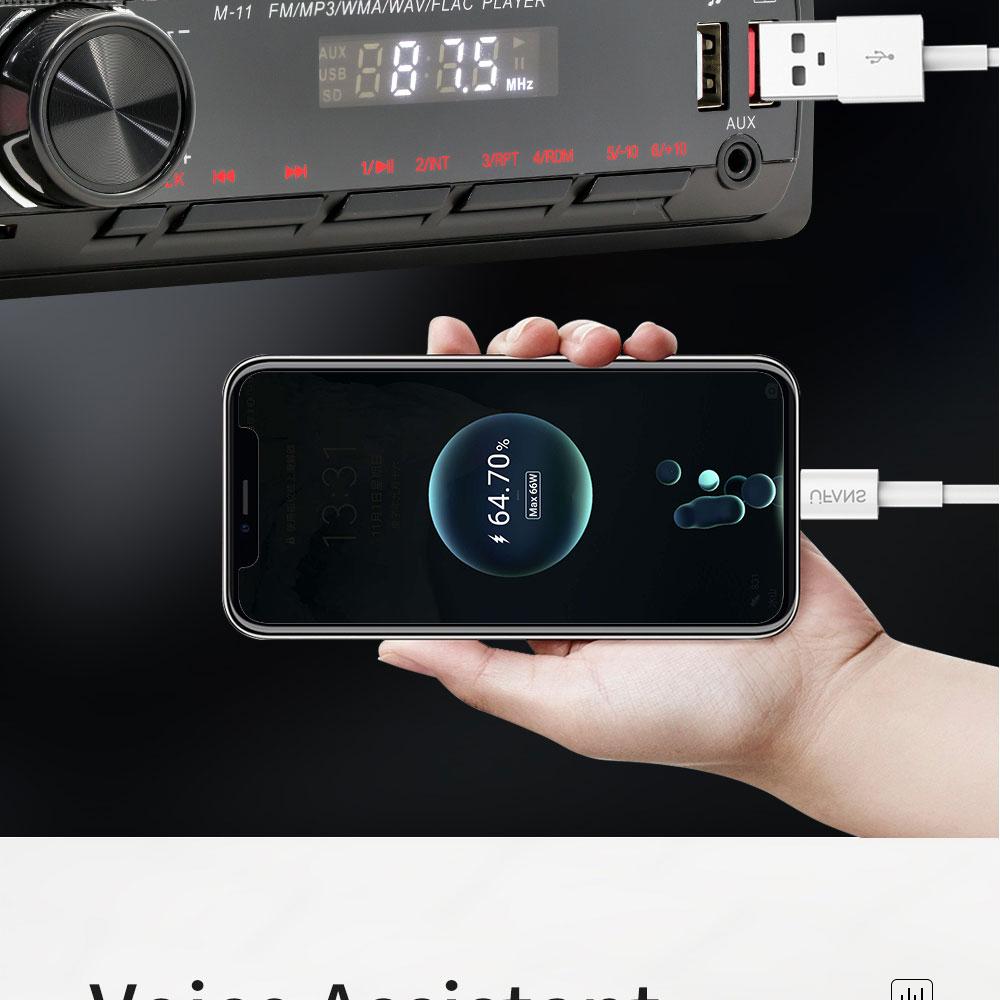 Новая автомагнитола Bluetooth 1DIN MP3-плеер FM AUX TF Радио Стерео Функция поиска автомобиля через мобильное приложение и голосовой помощник 12В Bluetooth Громкая связь