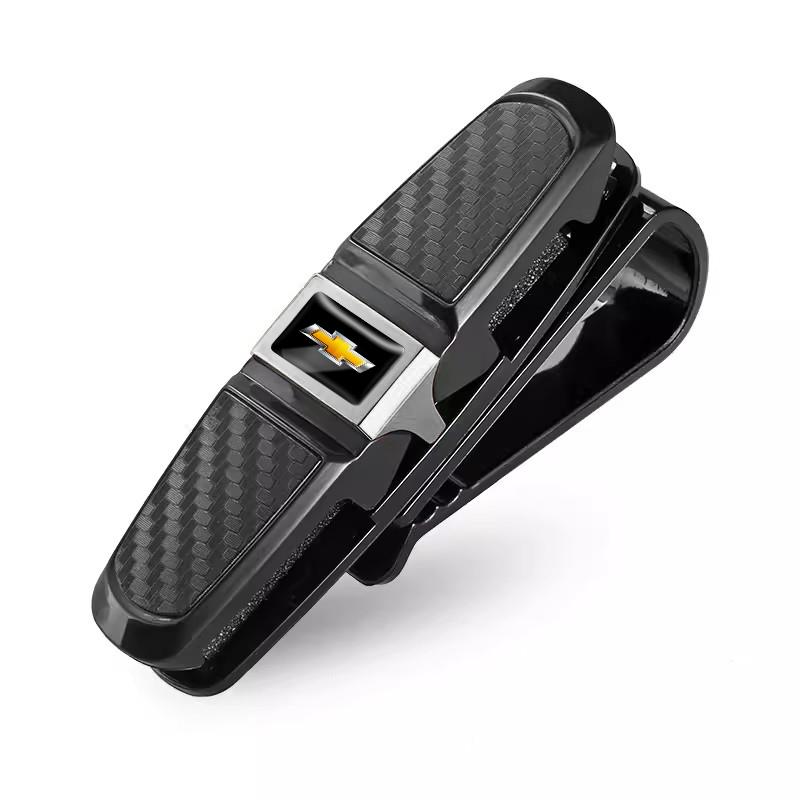 Car ABS Sun Visor Glasses Clip Ticket Card Storage Clamp For Chevrolet Corvette Montana TrailBlazer Silverado Camaro Suburban