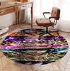 Demon Slayer Pattern Round Rug, Indoor/Outdoor Mat, for Picnic, Gameroom, Bedroom, Office, Living Room, Home Decor Carpet, Birthday Gift