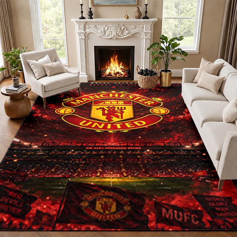 FC Manchester Carpet Door Mat for Living Room or Bedroom Protective Mat Under Chair Office Decoration Christmas Gift Birthday Present