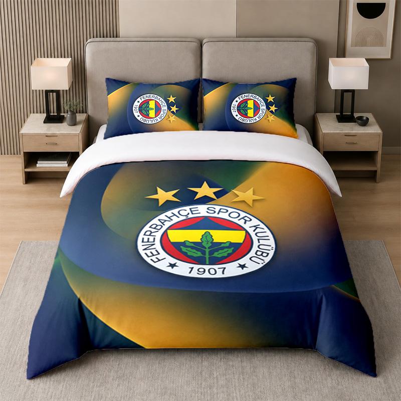 3Pcs Bedding SetFenerbahçe FC Soft Bed Sheet and Two Pillowcases Home Bedroom Decor