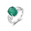 Classic Simple Design Natural Green Agate S925 Silver Ring Gorgeous Large Gems Fine Jewelry Ladies Anniversary & Holiday Gift