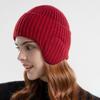 Outdoor Thicken Fine Knitted Warm Beanies Hat For Men Women Winter Solid Color Soft Breathable Earmuffs Hat