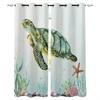 Sea Turtle Ocean Creature Landscape Blackout Curtains For Living Room Bedroom Window Treatment Blinds Drapes Kitchen Curtains