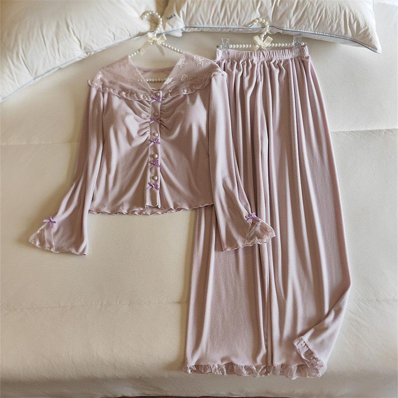 Женская модная осенне-зимняя пижама с нагрудными вкладышами - Уютная, элегантная и стильная флисовая домашняя одежда