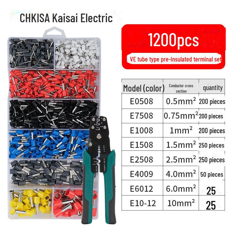 Комплект клемм холодного прессования VE: Ящик для хранения меди, соединители проводов, обжимные клещи, панель переключателей