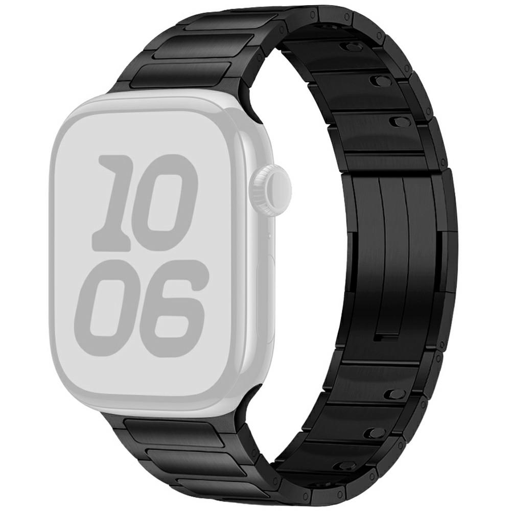 Wrist Strap for Apple Watch Series 10 9 8 7 SE 6 5 4 3 2 1 42mm 41mm 40mm 38mm One-Bead Stainless Steel Watch Band