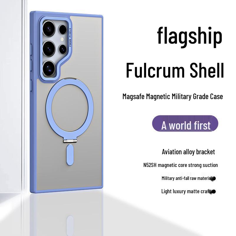 Samsung Galaxy S24 Ultra Magnetic Stand Case - Transparent, Anti-Drop Protection