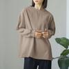 Velvet Thickened Large Version of Solid Color Sweatshirt for Women Loose Cotton Top for Women