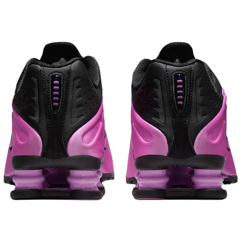 Nike Дышащие кроссовки для бега Shox R4 с амортизацией, женские, черные с фиолетовым, AR3565-014