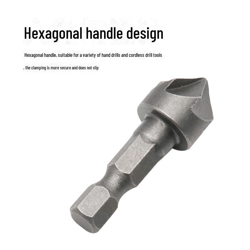 Деревообрабатывающий инструмент с зенковкой и шестью лезвиями под углом 90 градусов