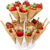 Acrylic Ice Cream Cone Holder Clear Unique Display Stand Cupcakes Rack for Home Birthday