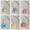 Korean Style Flower Keychain Mini Bloom Pendant Funny Resin Floral Keyring  Backpack Decor