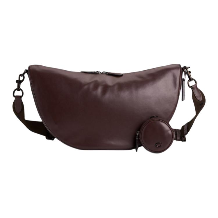 Coach Hall Soft 45 Сумка через плечо из кожи с застежкой-молнией сверху Большие женские сумки Кленово-коричневый CAH86-MPL