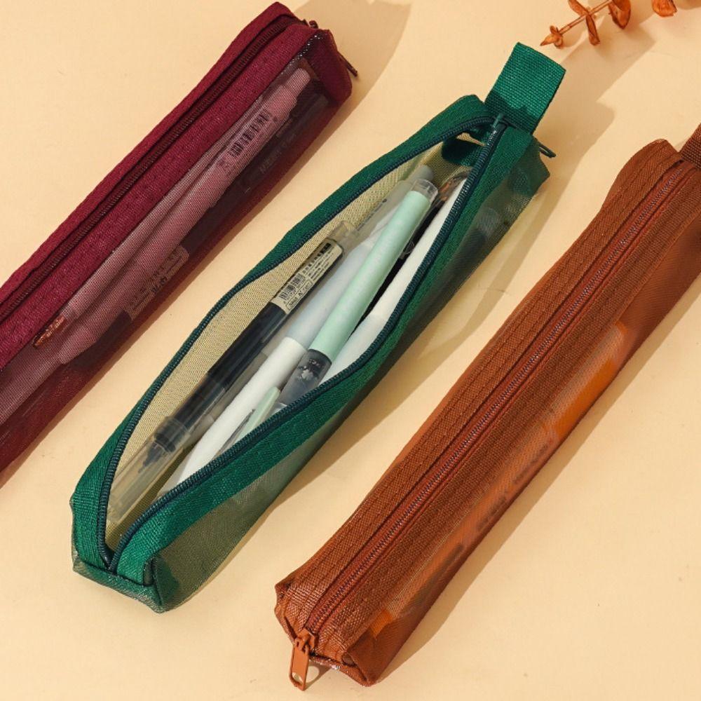 5Pcs Portable Pencil Storage Bag Mini Zipper Stationery Pouch Pen Organizer School Office Supplies