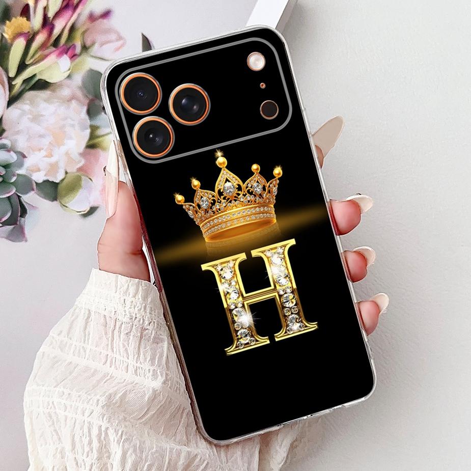 Чехол для Apple iPhone 17 Pro Max Новый Чехол с Буквами Короны Мягкий Тонкий Чехол для Телефона Для iPhone 17 Air iPhone17 Pro Max Задняя Крышка Сумки