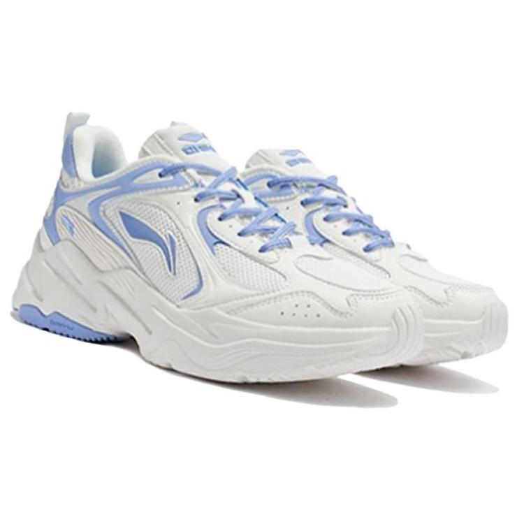 Li Ning Амортизирующие Нескользящие Износостойкие Низкие Беговые Кроссовки Женские Бело-Синие ARLS008-2
