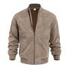 Punk Style Leather Sleeve Zipper Jacket For Men Casual Fall Wear
