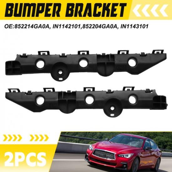 L/R Rear Upper /Lower Bumper Cover Supports Black For 2014- Infiniti Q50