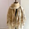 Luxury Women's Double-Sided Cashmere-Feel Scarf with Tassels – High-End, Versatile, Warm Shawl for Autumn and Winter
