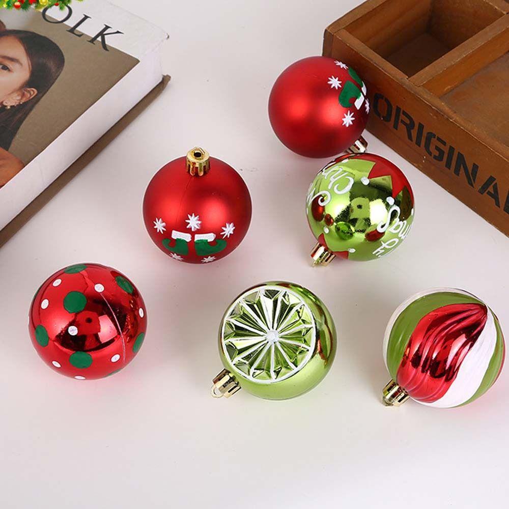 20pcs 6cm Painted Christmas Balls Set Plastic Christmas Tree Pendant Indoor Outdoor Decoration