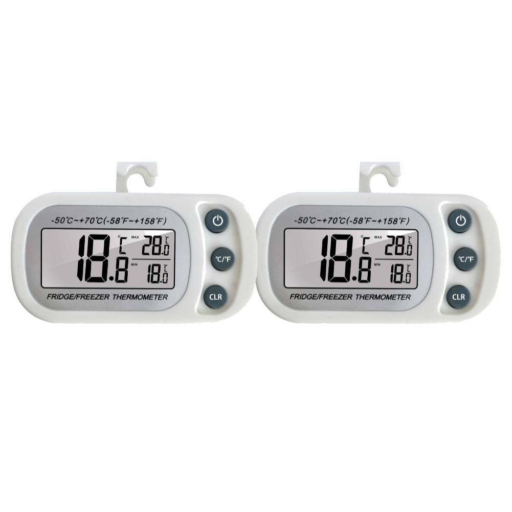 Refrigerator Thermometer Digital Freezer Room Thermometer Waterproof Max/Min Record Record Large LCD Home Kitchen Thermometers