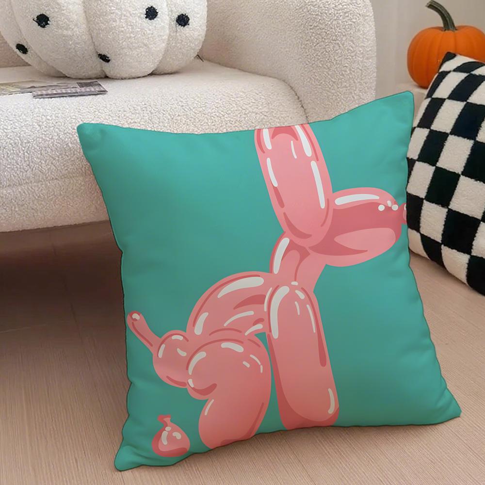 Trendy Art JJeff Koons BBalloon Dogs Cushion Cover Throw Pillow Cover Hidden Button Durable Polyester Chair Cushion