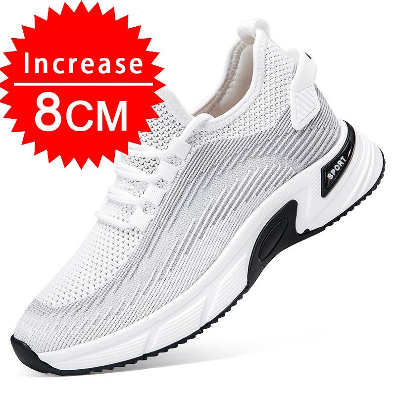 Летние мужские кроссовки 8 см, увеличивающие рост, скрытая обувь для мужчин, 6 см, повседневная спортивная обувь, увеличивающая рост, теннисные туфли для мужчин