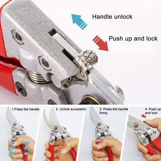 Прочные Секаторы Садовые Секаторы с Bypass из Углеродистой Стали с Эргономичной Ручкой для Сбора Фруктов Обрезки Ветвей Деревьев