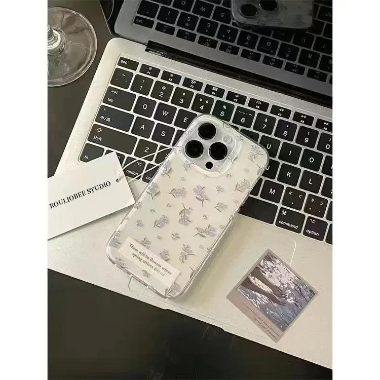 Suitable for Apple 16 ProMax Mobile Phone Case IPhone 15 Pro White Floral 14 Small Fresh 13