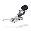 11mm Horizontal Master Cylinder for Motorcycle NISSIN Silver Short 26854 Brakes, Body/Buffed Clear, Lever,