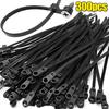 300/100PCS Screw Hole Cable Ties Self Locking Nylon Cord Straps Fastening Loop Reusable Fixed Cables Zip Tie Office Organizer
