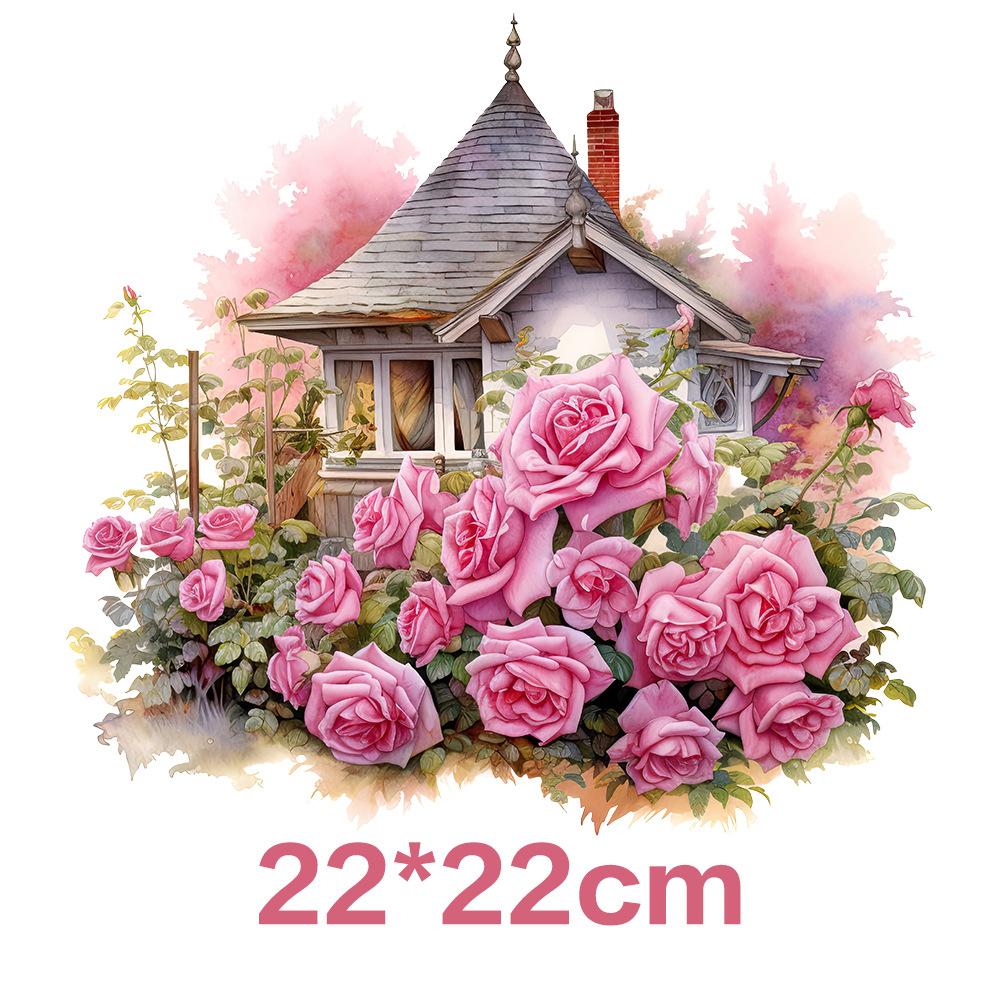 Цветочные термотрансферные наклейки Милый дизайн Готовые к приклеиванию Виниловые декали для термопереноса Аппликация для футболки Рюкзака Одежды