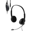 Elecom Headset 4 Pole 3.5mm Noise Canceling Unidirectional Light Wired Headphones with Microphone Long Time Web Conference Telework Black HS-HP06STBK