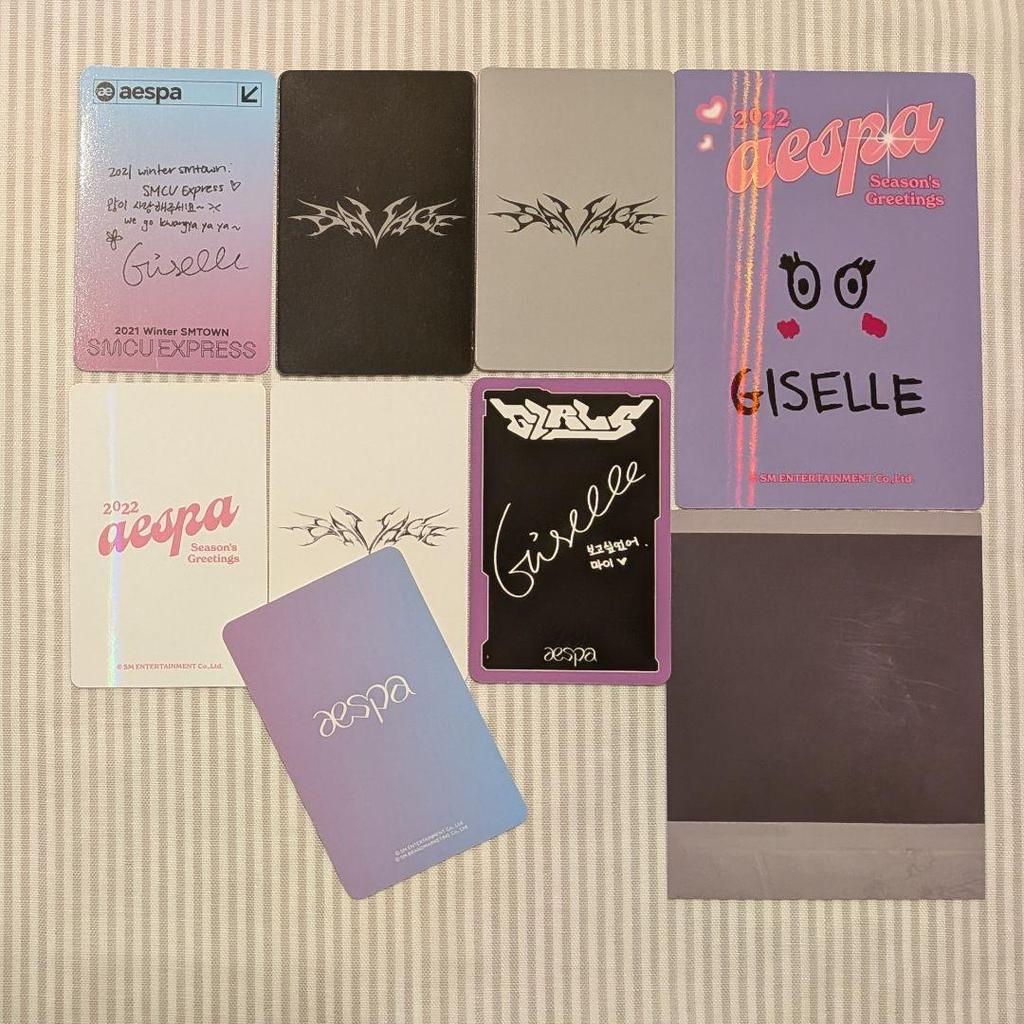 [Б/У] Постер Aespa Giselle, торговые карточки и другой набор