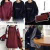Letter Round Cotton Neck Pullover Sweatshirt Plus Size Womens Thin Jacket
