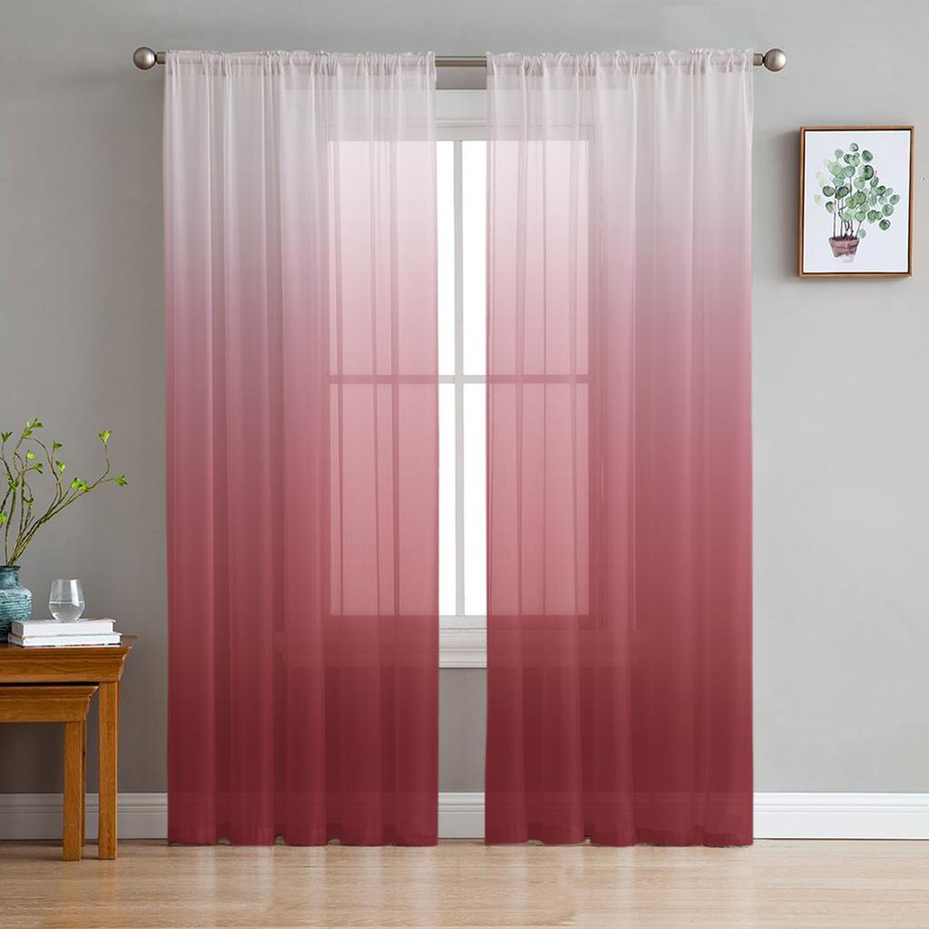 Градиентный тюль циан-бирюзового цвета в прозрачных шторах для гостиной, спальни, кухни, оконных штор, шифоновых штор, жалюзи