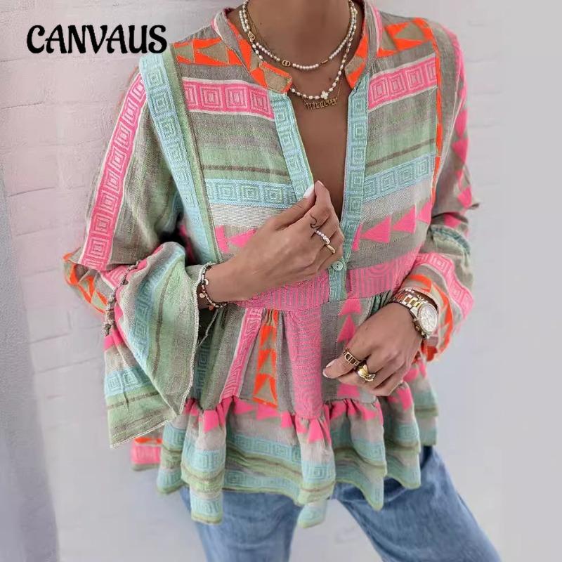 Женская новая осенняя рубашка с длинными рукавами и принтом Slim Positioning